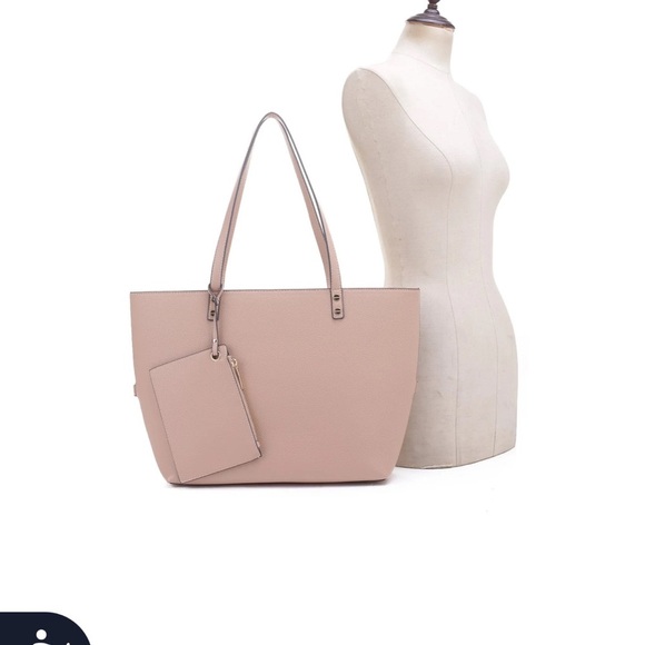 Mali + Lili Estie Organizational Recycled Vegan Leather Tote Taupe - Picture 1 of 6